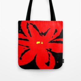 red and black flower Tote Bag