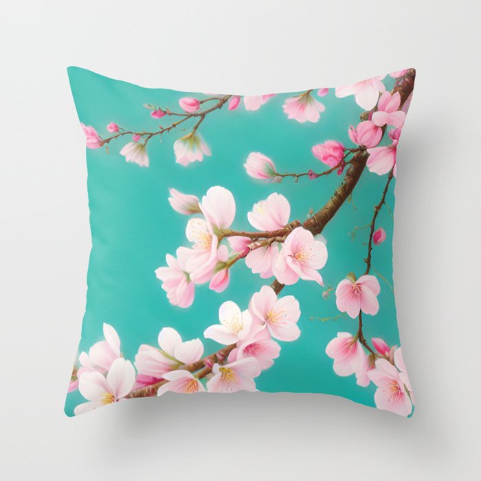 Cherry Blossoms 1 Throw Pillow