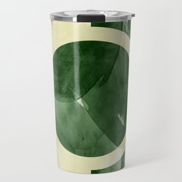 Green Abstract Scandinavian Hot Wax Painting Sun Moon Minimalist Travel Mug