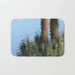 Palm Trees Reflecting in Cool Lake Waters Bath Mat | Abstractpalmtrees, Exoticpalmtrees, Stunningpalmtrees, Waterreflections, Avant Gardepalms, Abstractscenic, Palmtreeabstract, Reflectionsinwater, Lakereflections, Abstractartgifts 