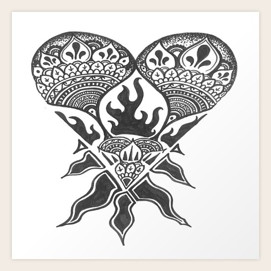 Mandala Coeur Art Print By Mbenowitz Society6