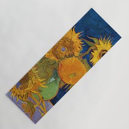 Six Sunflowers in Vase still life portrait painting by Vincent van Gogh Yoga Mat