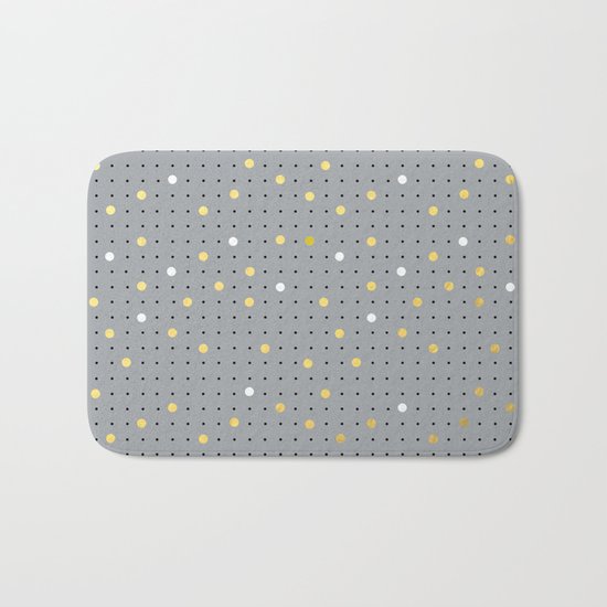 Pin Points Grey, Gold and White Bath Mat