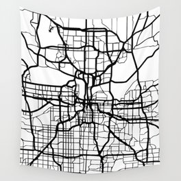 KANSAS CITY MISSOURI BLACK CITY STREET MAP ART Wall Tapestry