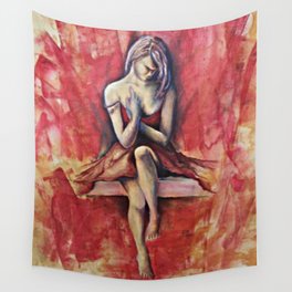 Lady in Red Wall Tapestry