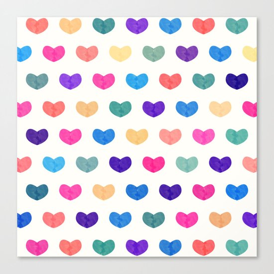 Colorful Cute Hearts III Canvas Print