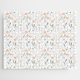 Pretty Wildflowers Floral Pattern Jigsaw Puzzle