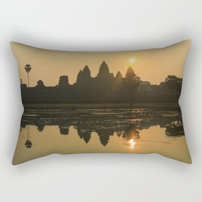 Angkor Wat Temple sunrise Rectangular Pillow