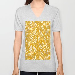 Festive branches - yellow ochre V Neck T Shirt