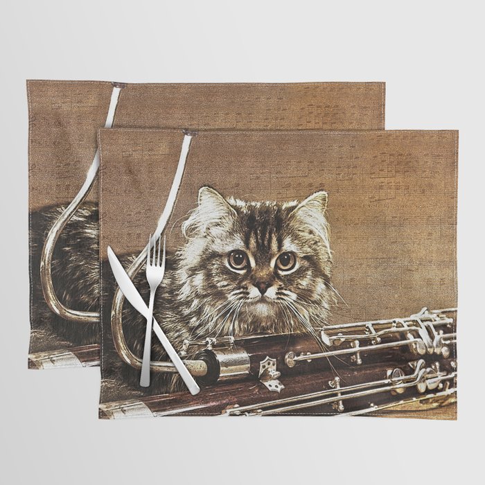 Music was my first love - cat and bassoon Placemat