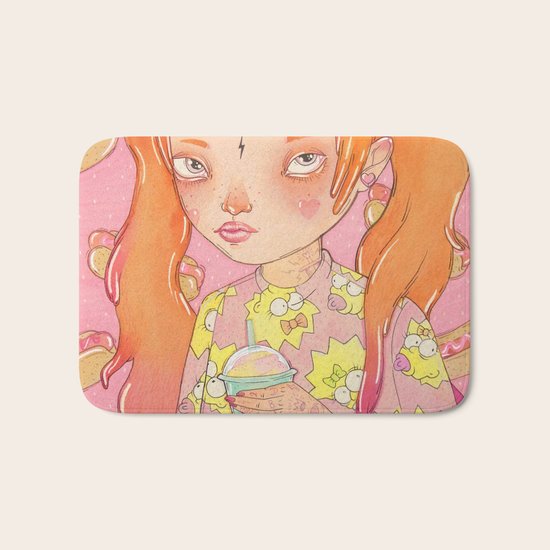 Orange Fluffy Bath Mat