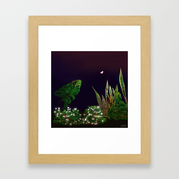 Plants and a Lonely Moth Framed Art Print