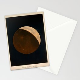 Partial eclipse of the Moon by Étienne Léopold Trouvelot (1874) Stationery Card
