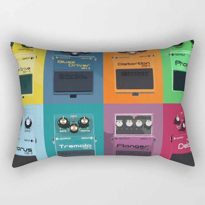 Guitar Pedals (Pop Art Style) Rectangular Pillow
