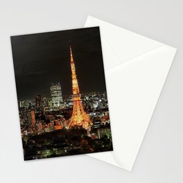Tokyo Tower at night Stationery Cards