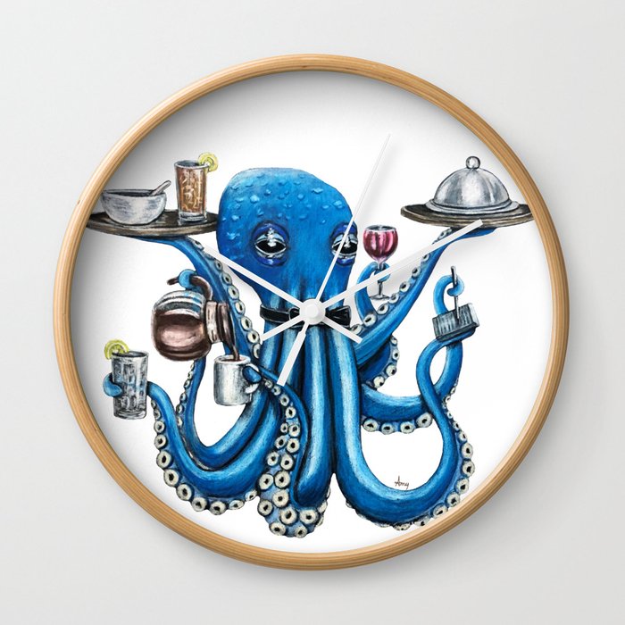 "Octo Server" - Octopus Waiter Wall Clock