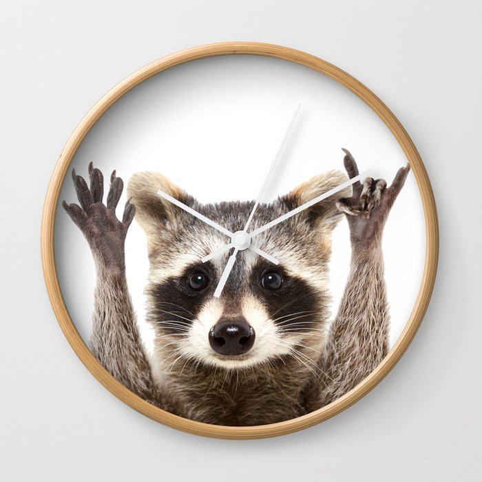 Rock Raccoon Wall Clock