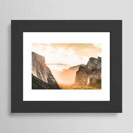 Yosemite Valley Burn - Sunrise Framed Art Print | Wanderlust, Mountain, Landscape, Elcapitan, Digital, Yosemite, Pattern, Nature, Abstract, Graphicdesign 
