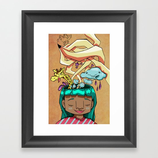 Overflowing thoughts Framed Art Print