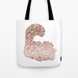 Sparkling rose gold Cheshire Cat Tote Bag