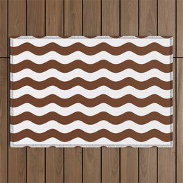 WAVES DESIGN (BROWN-WHITE) Outdoor Rug