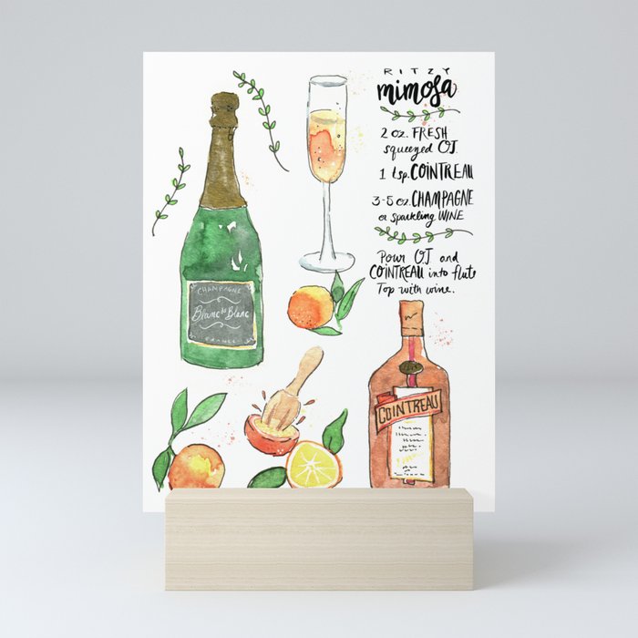 Ritzy Mimosa Cocktail Recipe Mini Art Print
