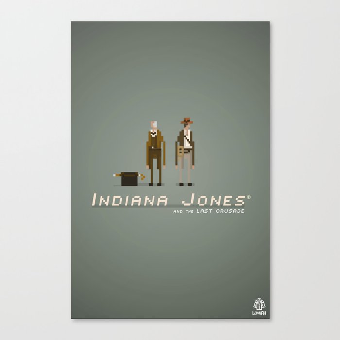 Pixel Art Indiana Jones Canvas Print