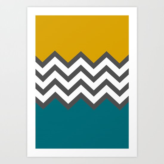 Color Blocked Chevron Art Print