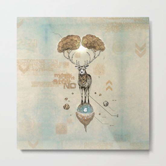Asteroid Brain Diagnostics // (metaphysical deer) Metal Print