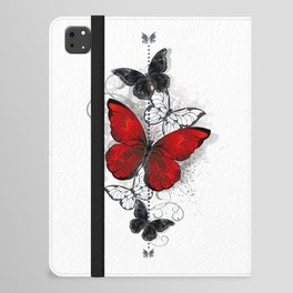 Red and Black Butterflies iPad Folio Case