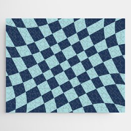 Abstract Warped Checkerboard pattern - Space Cadet and Crystal Jigsaw Puzzle