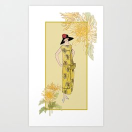 Woman Fine Art - Fashion Style - Sunflower Art Print