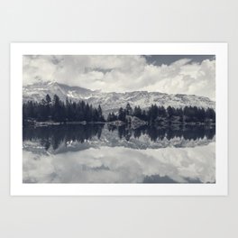 Nature Calmness - Landscape Reflected in a Mountain Lake Art Print | Nature, Landscape, Mountains, Explore, Wanderlust, Forest, Trees, Tranquility, Italy, Photo 