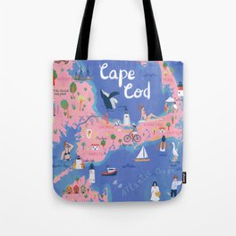 Cape Cod map Tote Bag