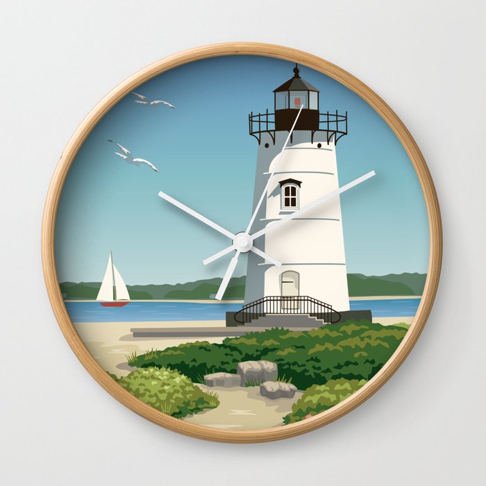 Martha's Vineyard Edgartown Lighthouse Wall Clock