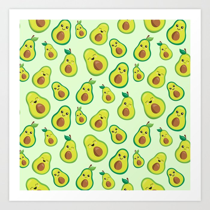 INTERESTPRINT Cute Avocado Pattern Easy to Read Home Decoration Wall Clock
