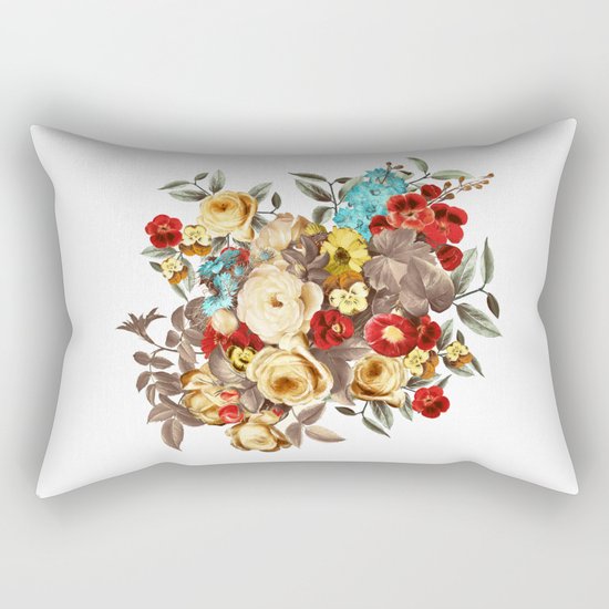 Watercolors Floral Pattern Rectangular Pillow