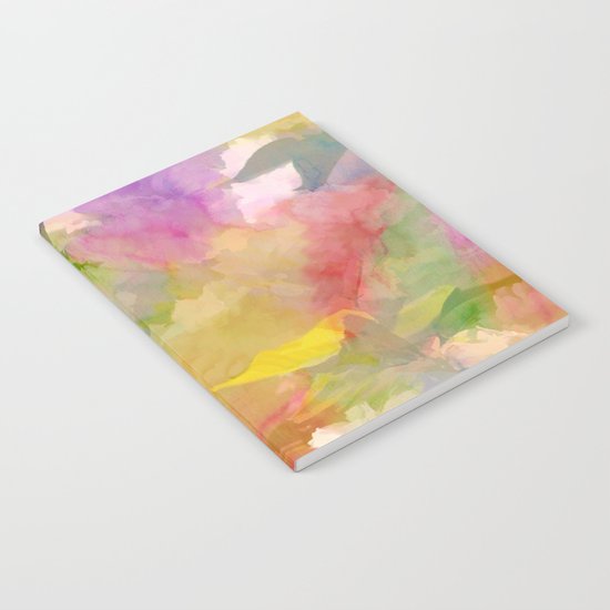 Rainbow Watercolor Floral Abstract Notebook
