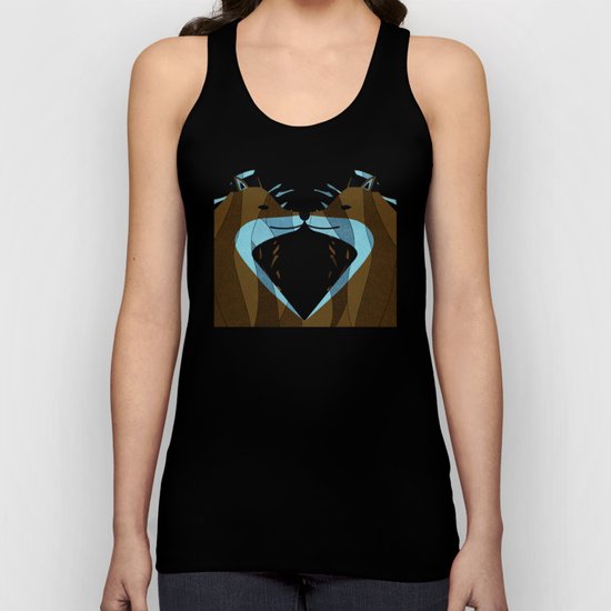 Gorgeous Foxes Kiss Design Unisex Tank Top