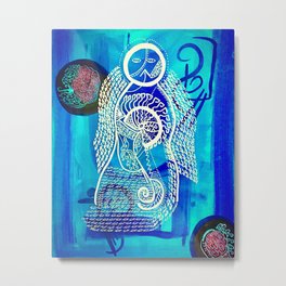 Goddess Symbolism Submerged  Metal Print | Painting, Ink 