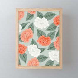 Into the meadow - mint blue and orange Framed Mini Art Print