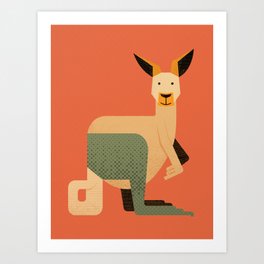 Whimsy Kangaroo Art Print