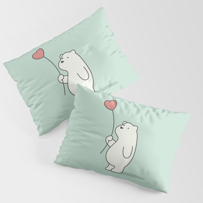 Kawaii Cute Polar Bear Pillow Sham
