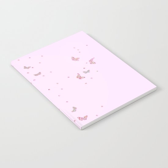 Butterflies diamonds and glitter II- Pink Glitter butterfly pattern Notebook