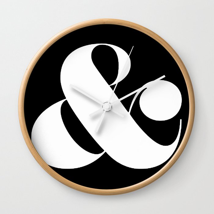 Classic Black & White ampersand Wall Clock