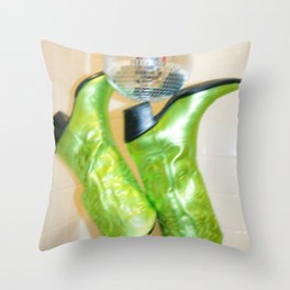 DISCO COWBOY BOOTS Throw Pillow