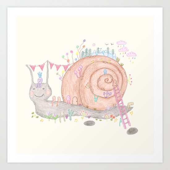 snail friend Art Print