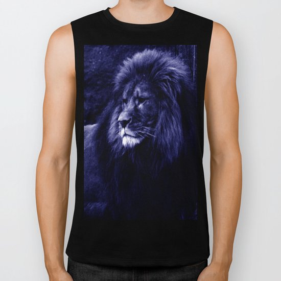 Indigo Blue Lion. Biker Tank