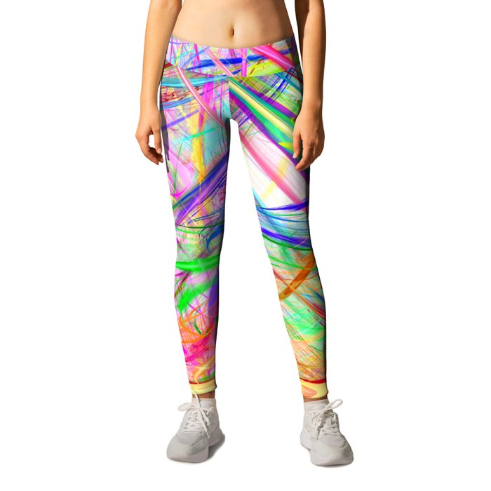 colorful lines 1 Leggings by haroulita | Society6