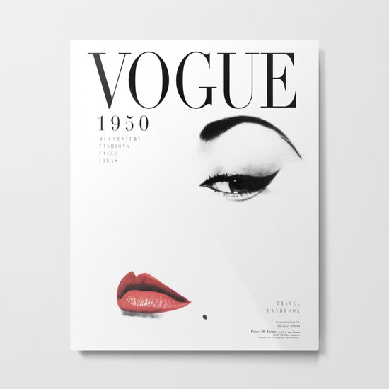 Fashion, Woman, Lips, Vogue, Model, Fashion art, Photo, Minimal Metal Print